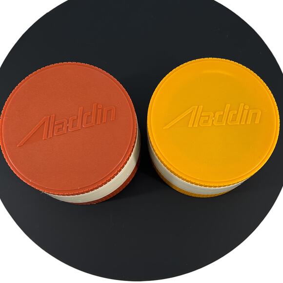 Aladdin VTG Retro Insulated Thermo Jars Freezer Lid Soup Drink Food 6oz Set of 2 - Picture 3 of 16